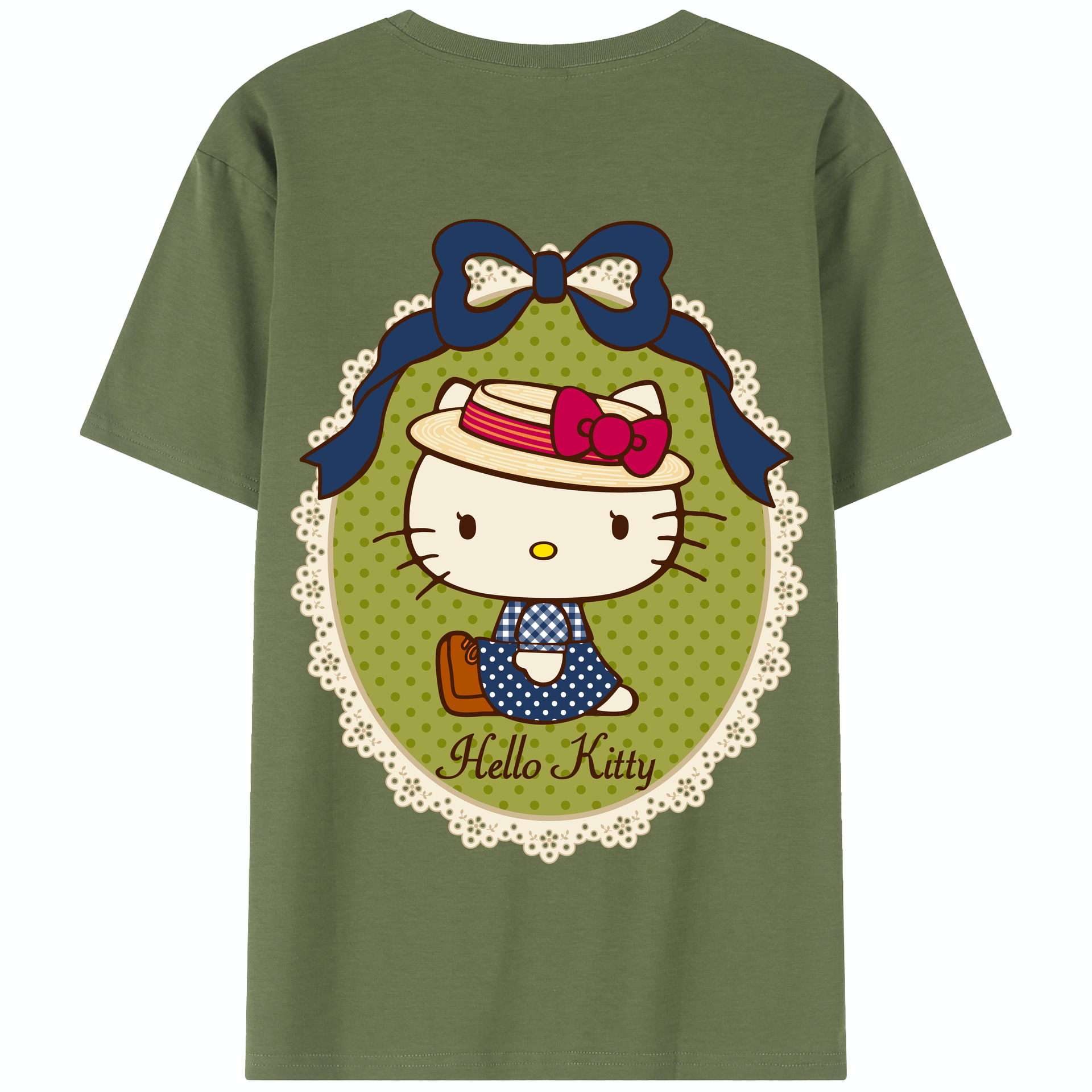 （画像用） Hello Kitty ハローキティ 綿100％半袖Tシャツ（背面プリント）